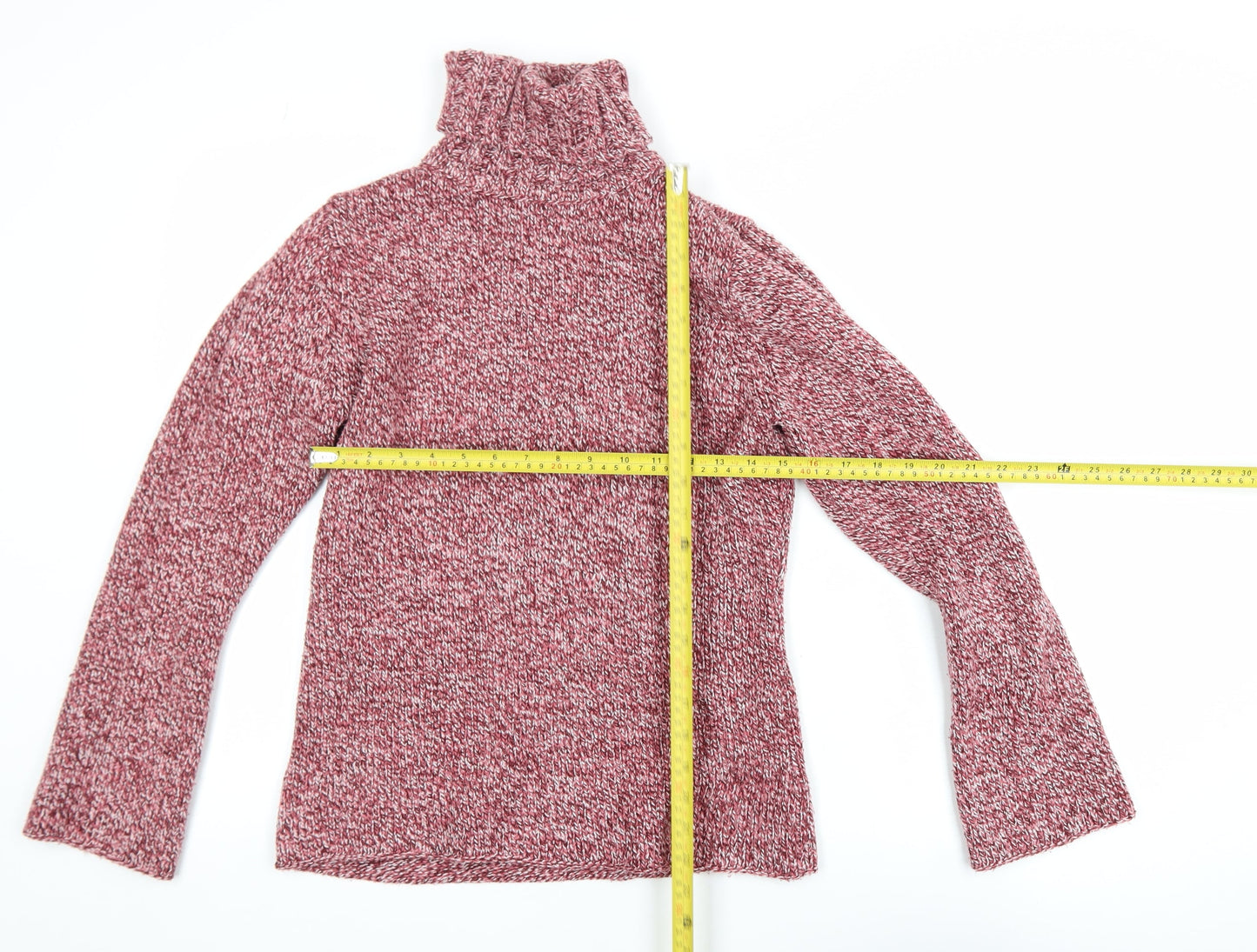 Cherokee Womens Red Roll Neck Chunky Knit Pullover Jumper Size 14