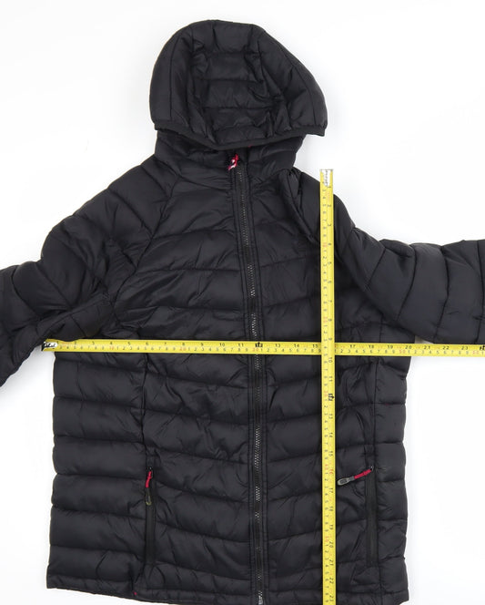 Karrimor Women Black Puffer Jacket Size 14 Hooded Lightweight Coat
