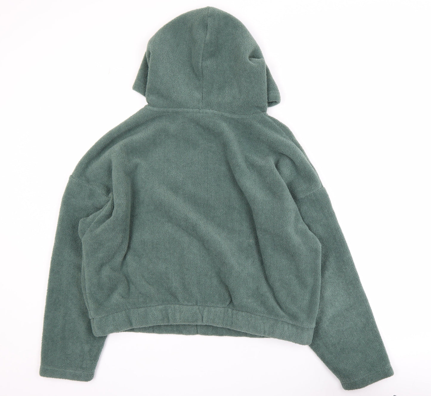 ASOS DESIGN Womens Green Fleece Hooded 1/4 Zip Jacket Size 12