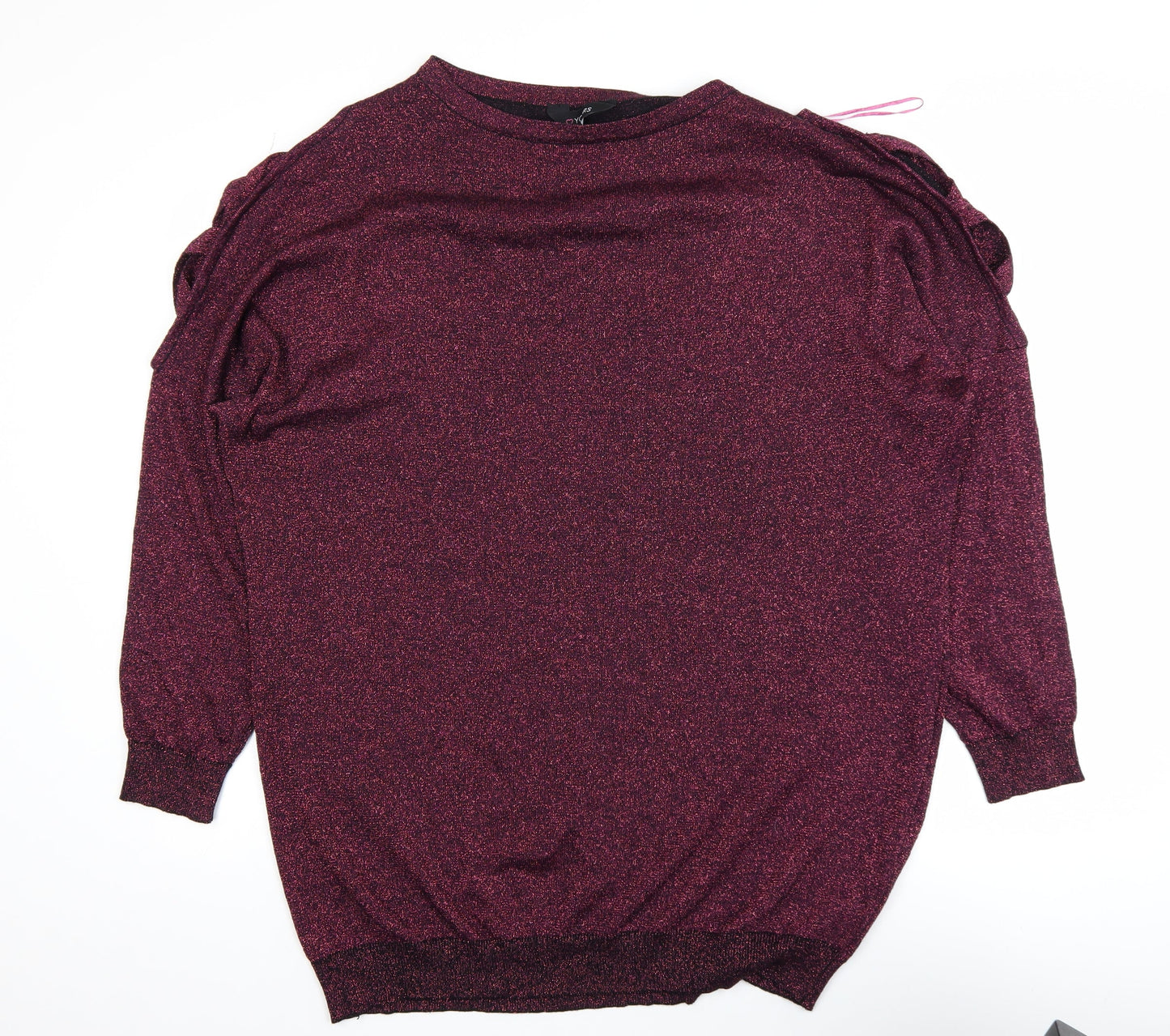 Yours Womens Purple Glitter Long Sleeve Tunic Top Size 20