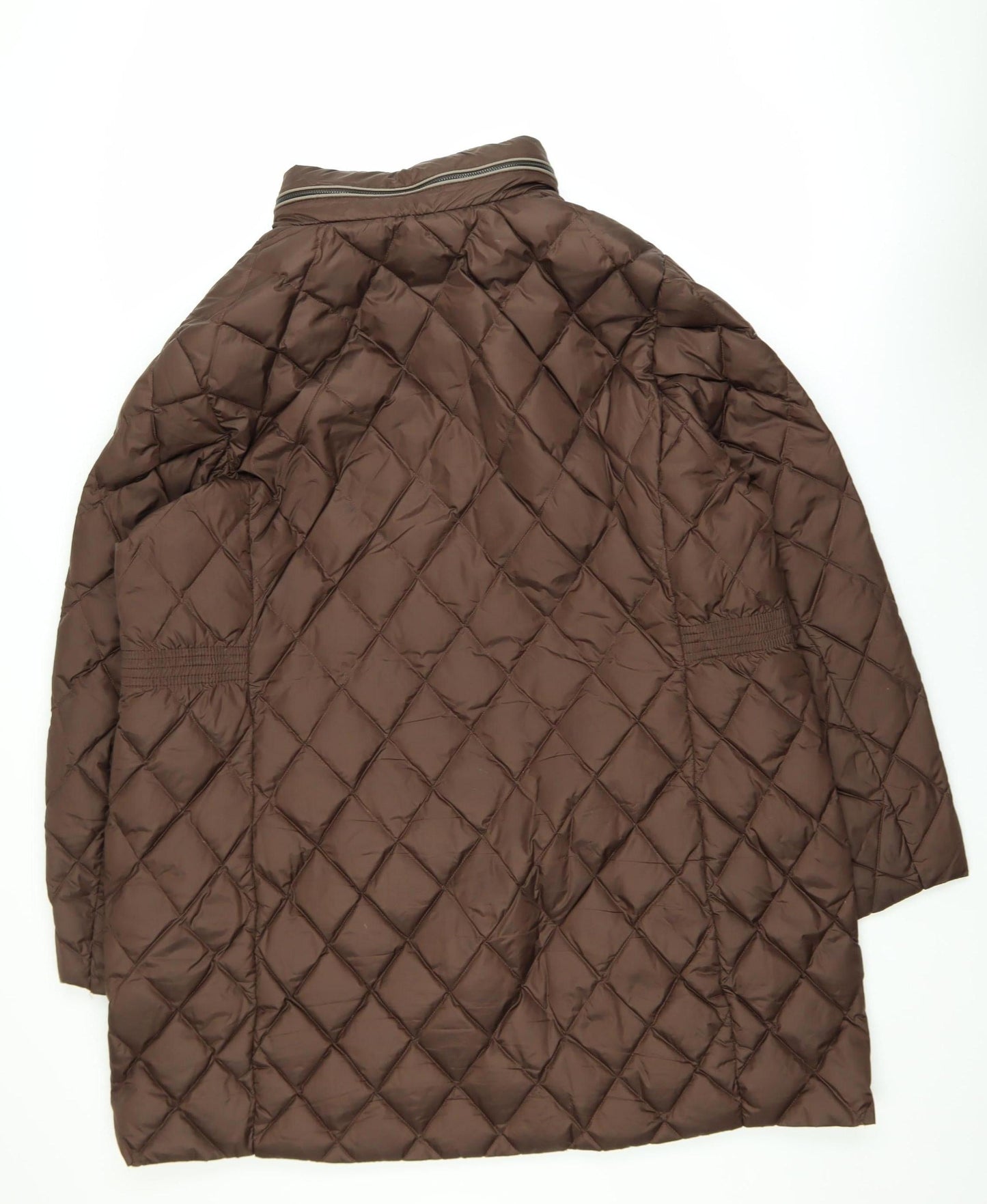 Marks and Spencer Women's Brown Long Quilted Down Puffer Coat Size 24