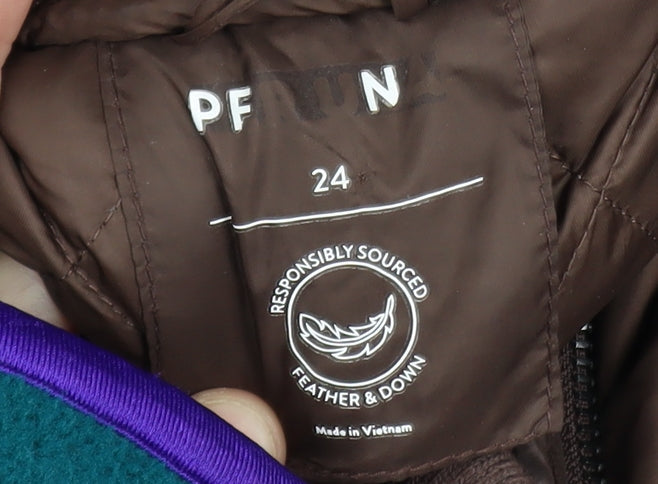 Marks and Spencer Women's Brown Long Quilted Down Puffer Coat Size 24