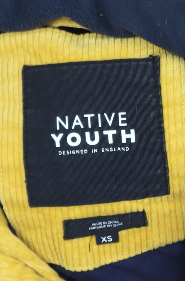Native Youth Men's Yellow Corduroy Puffer Jacket XS