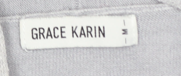 Grace Karin Women's Grey Long Sleeve Open Cardigan Size M