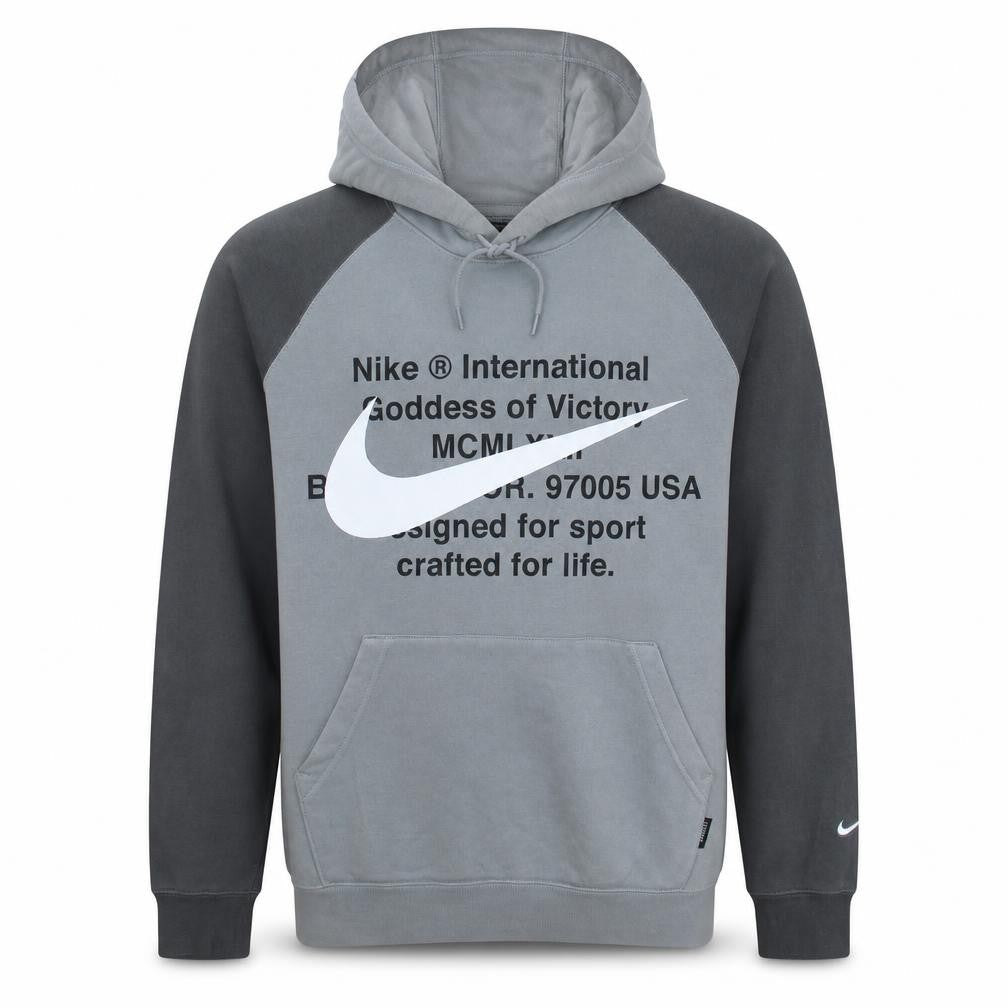 Nike Men's Grey XL Pullover Hoodie Sports Logo Fleece Sweatshirt