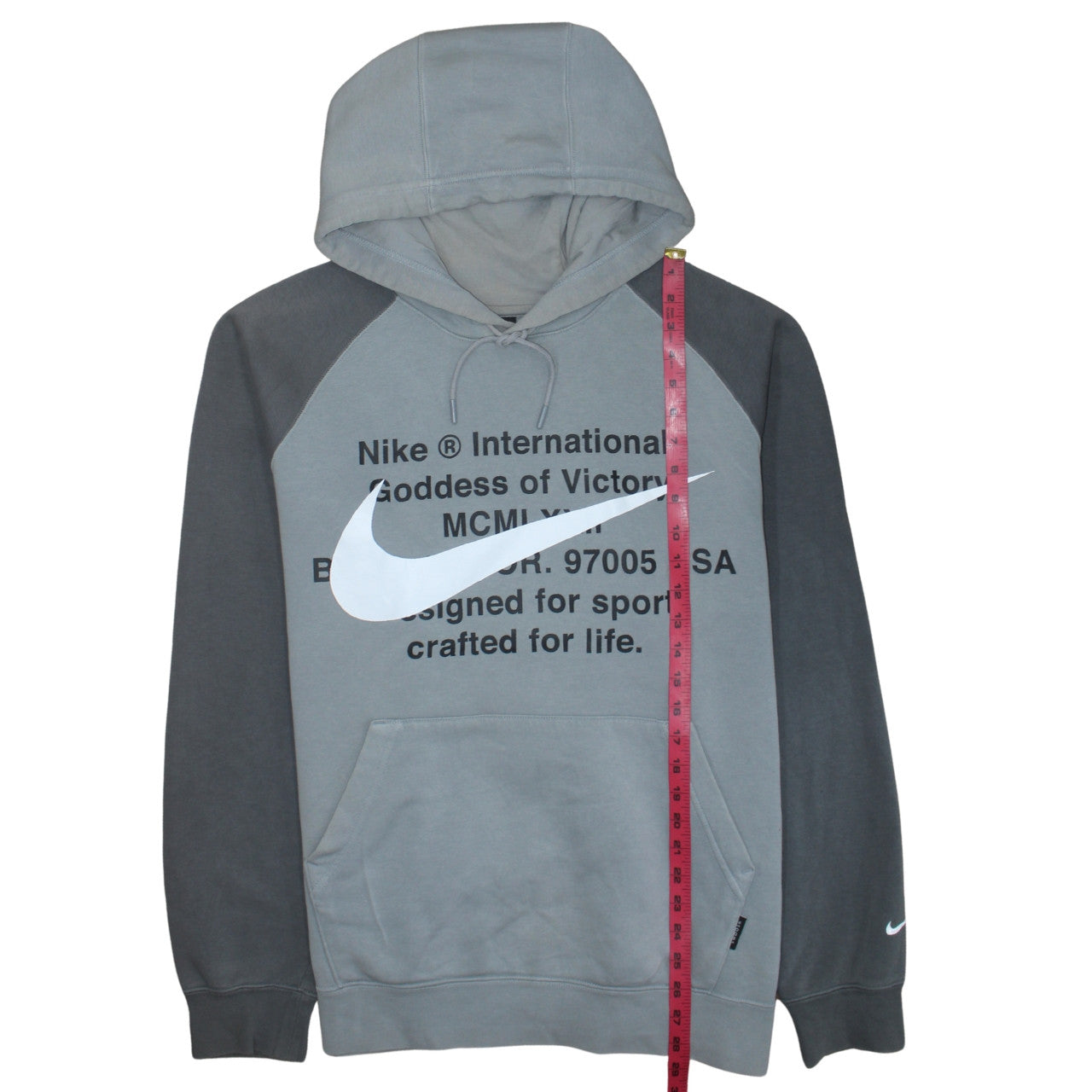Nike Men's Grey XL Pullover Hoodie Sports Logo Fleece Sweatshirt