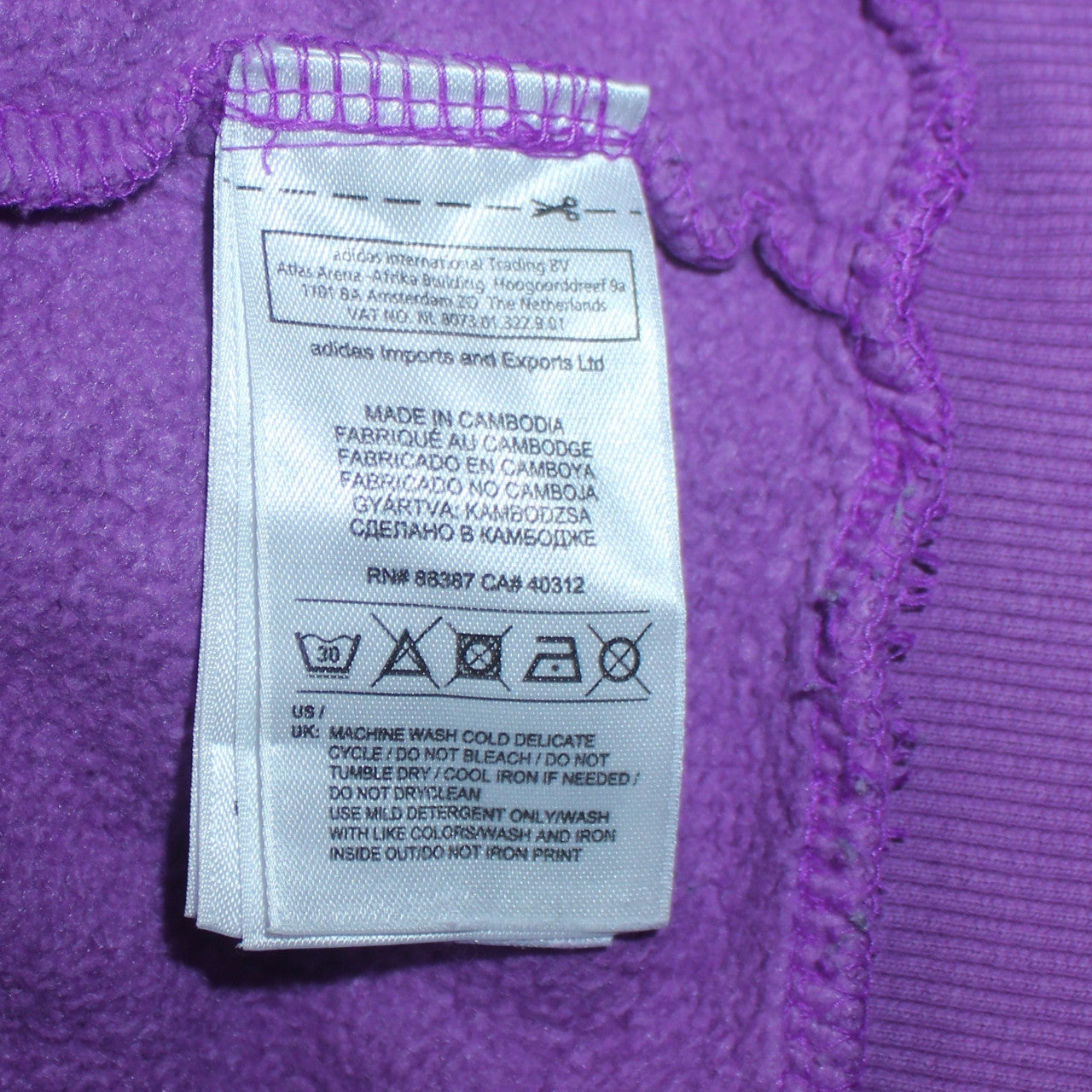Adidas Womens Purple Pullover Hoodie Sweatshirt Size M Relaxed Fit