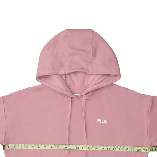 Fila Women’s Pink Pullover Hoodie L Cotton Blend Casual Sweatshirt
