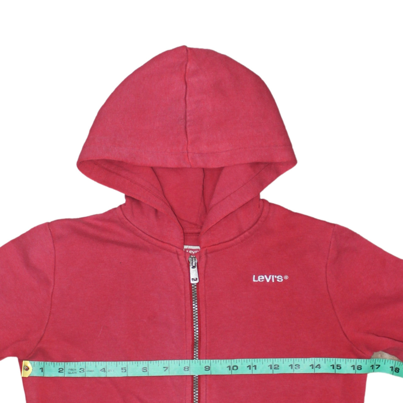 Levi's Boys Red Full Zip Hoodie 12 Years Cotton Blend Casual Logo