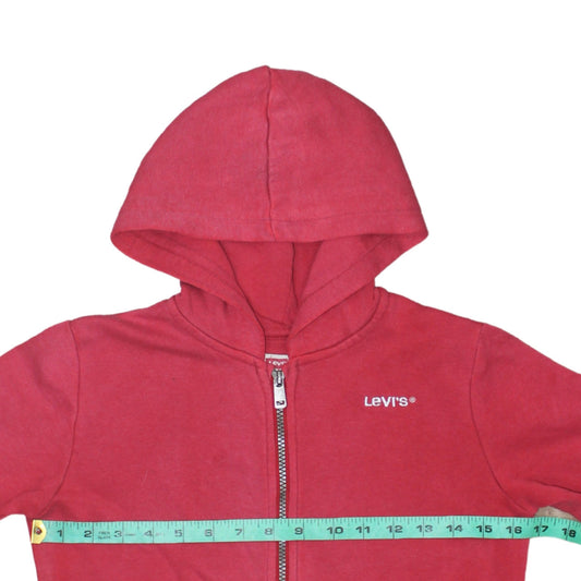 Levi's Boys Red Full Zip Hoodie 12 Years Cotton Blend Casual Logo