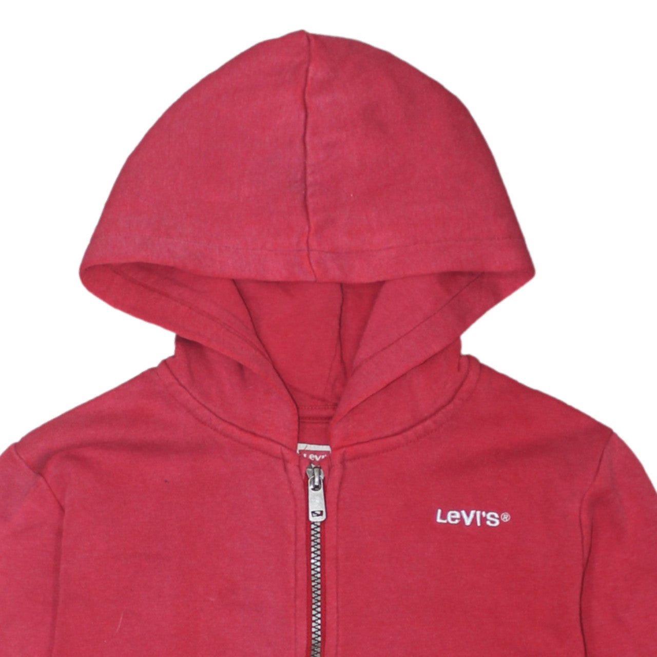 Levi's Boys Red Full Zip Hoodie 12 Years Cotton Blend Casual Logo