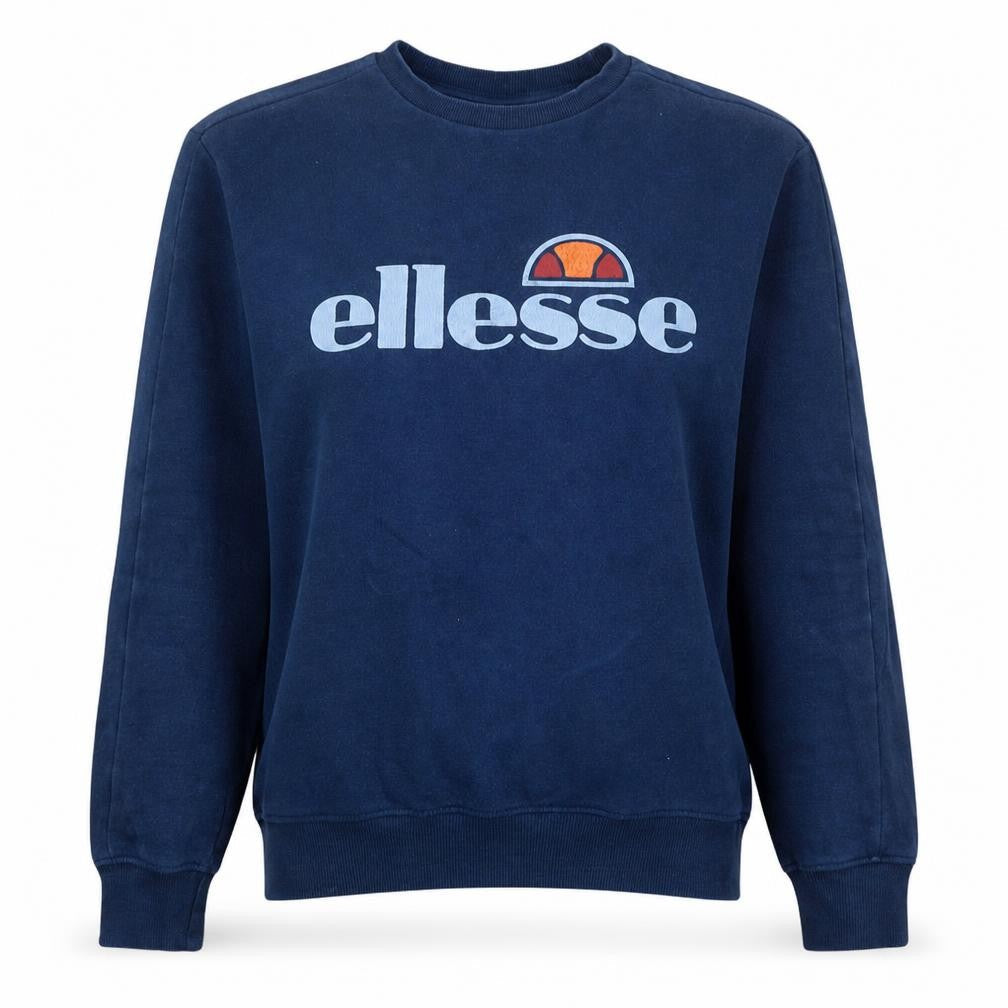 Ellesse Women's Navy Blue Logo Pullover Sweatshirt UK 8