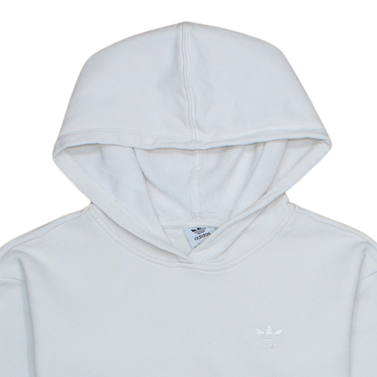 Adidas Women White Pullover Hoodie XS Cotton Logo Sweatshirt