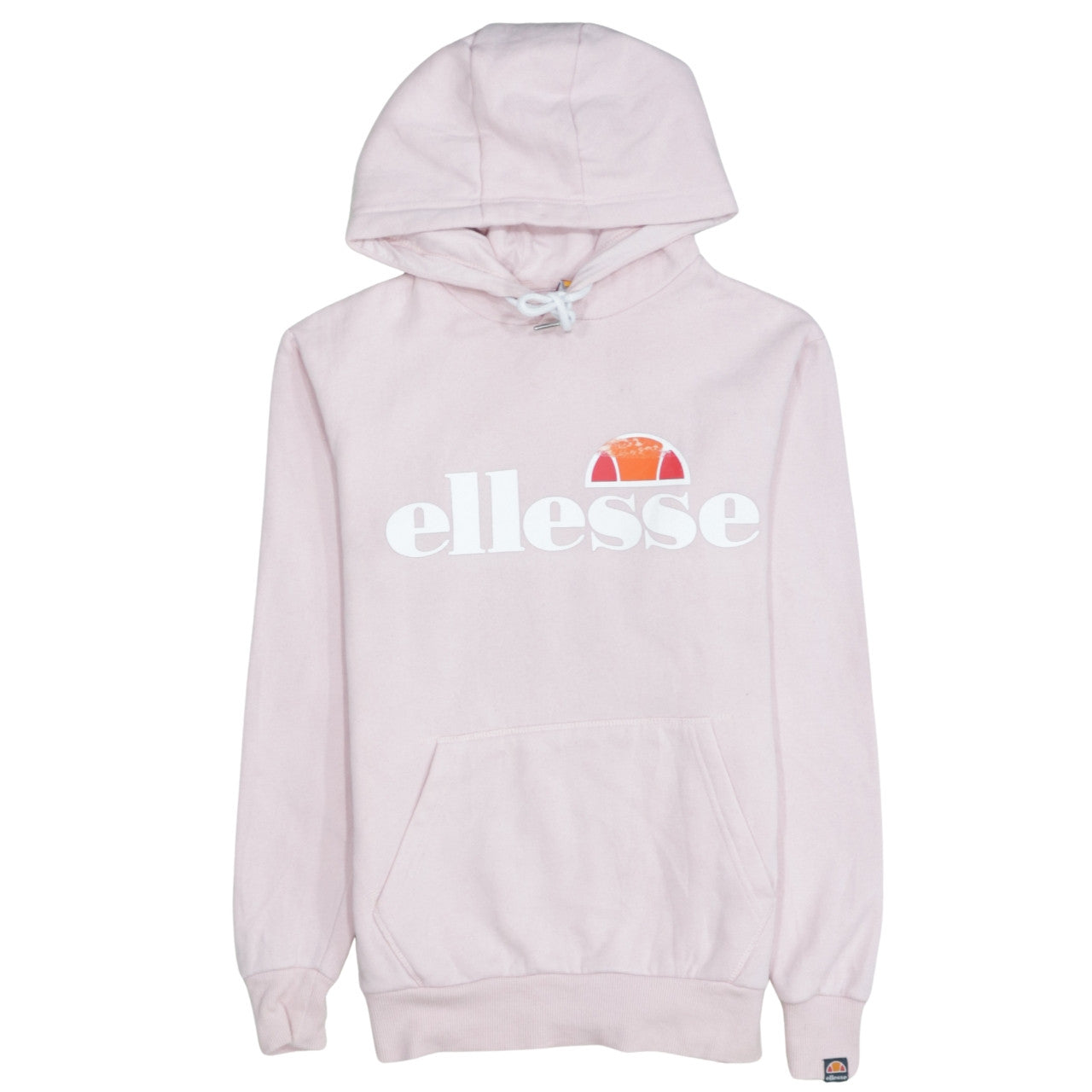 Ellesse Womens Pink Pullover Hoodie UK 6 Classic Logo Cotton Blend