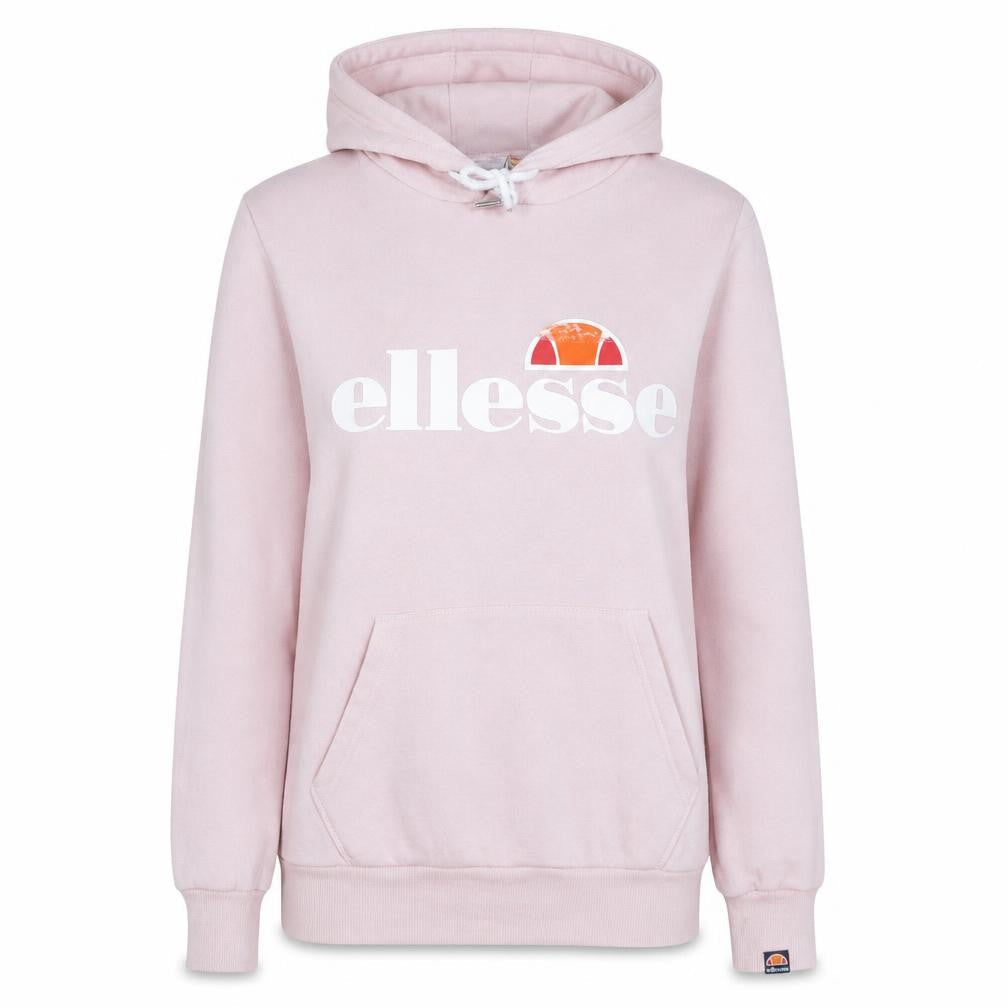 Ellesse Womens Pink Pullover Hoodie UK 6 Classic Logo Cotton Blend