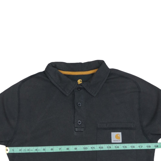 Carhartt Men's Black Small Relaxed Fit Cotton Polo Shirt