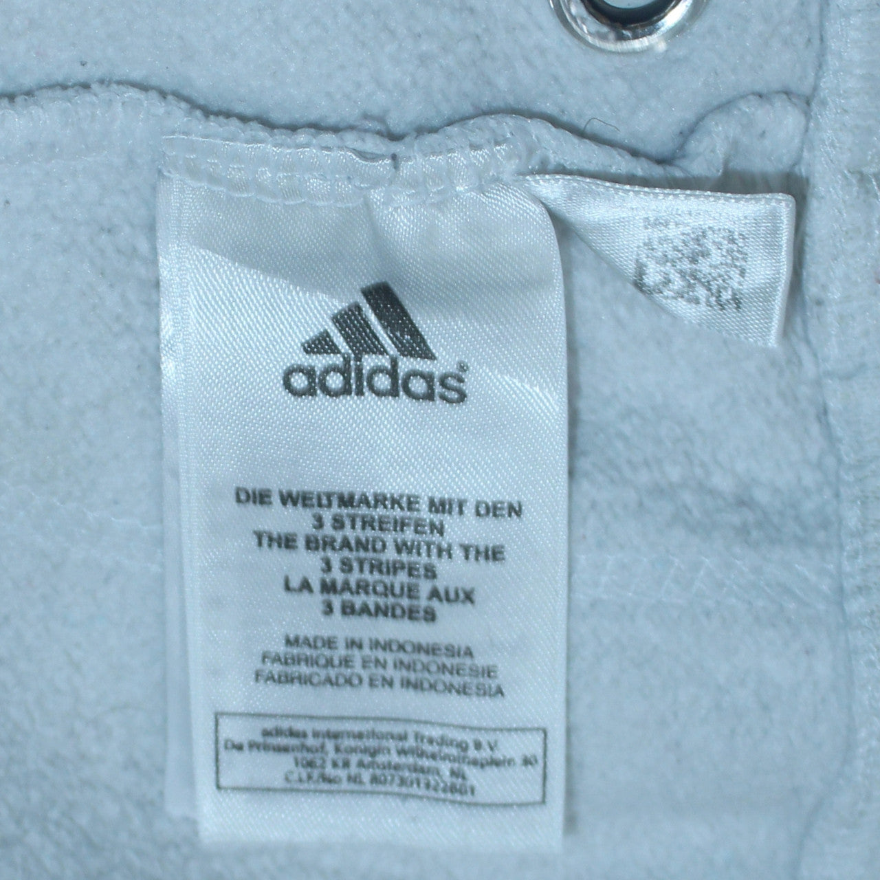 Adidas Mens White Navy XL Pullover Crew Neck Logo Sweatshirt