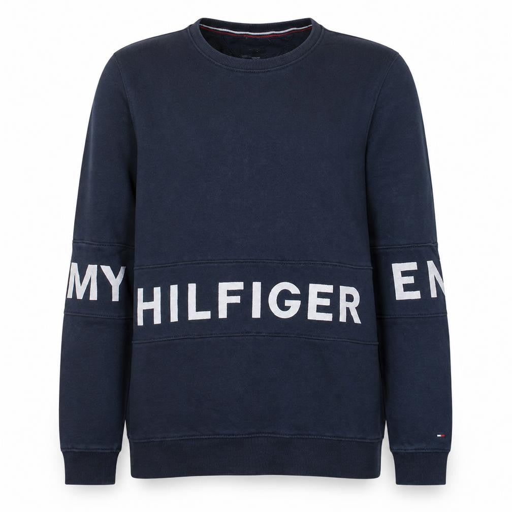 Tommy Hilfiger Men's Blue XL Logo Crew Neck Sweatshirt