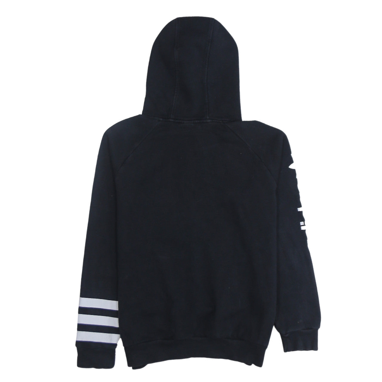 Adidas Boys Black Hoodie 13–14Y Pullover Cotton Blend Graphic Print