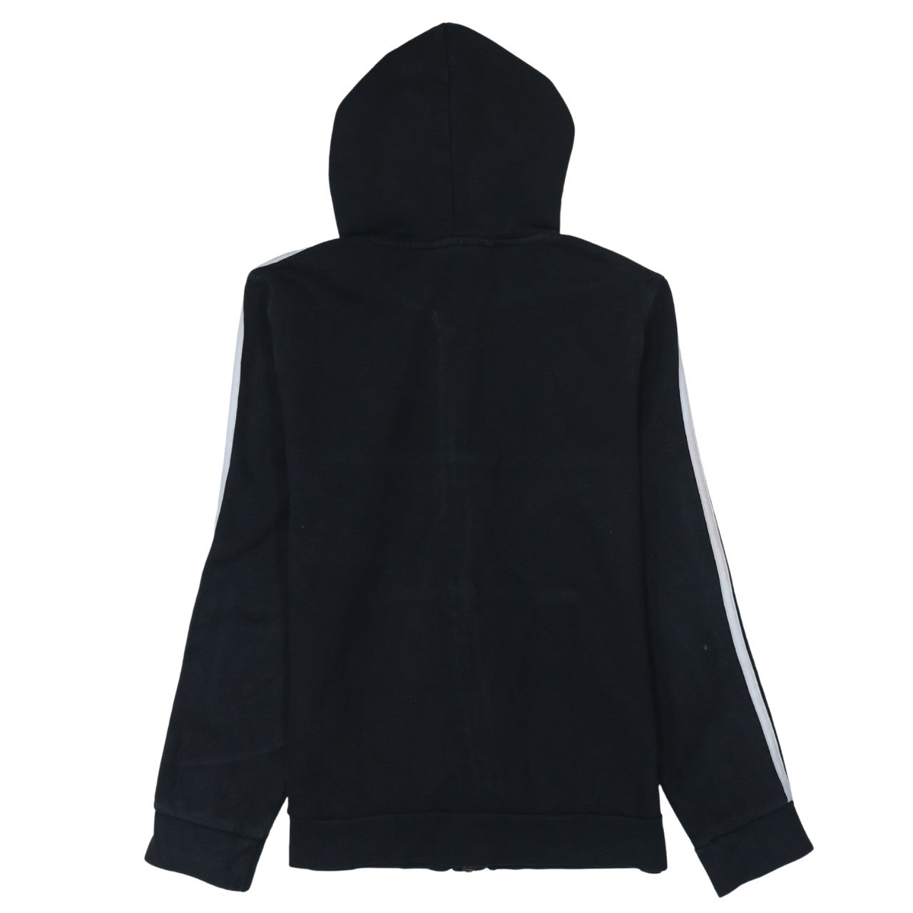 Adidas Women Black Full Zip Hoodie L Hooded Sweatshirt Casual