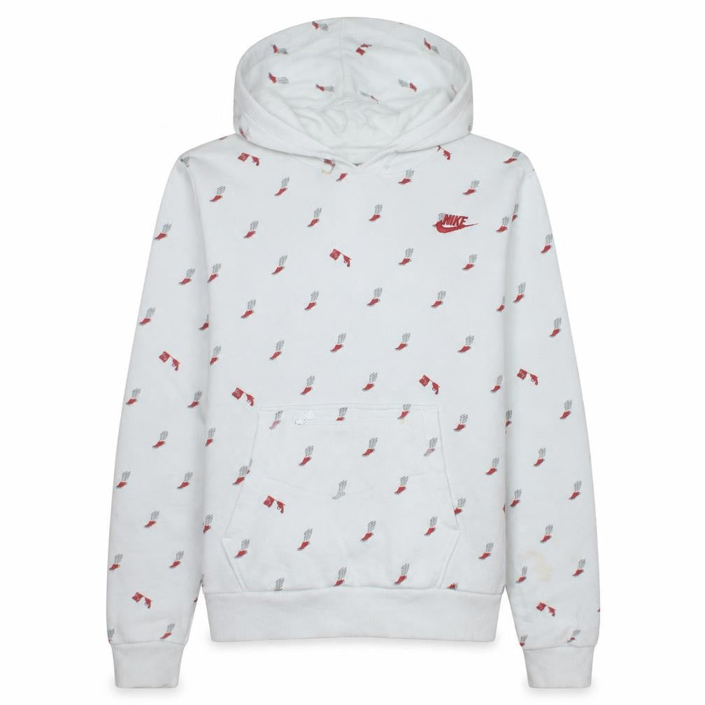 Nike Women's White Graphic Print Pullover Hoodie XL Casual