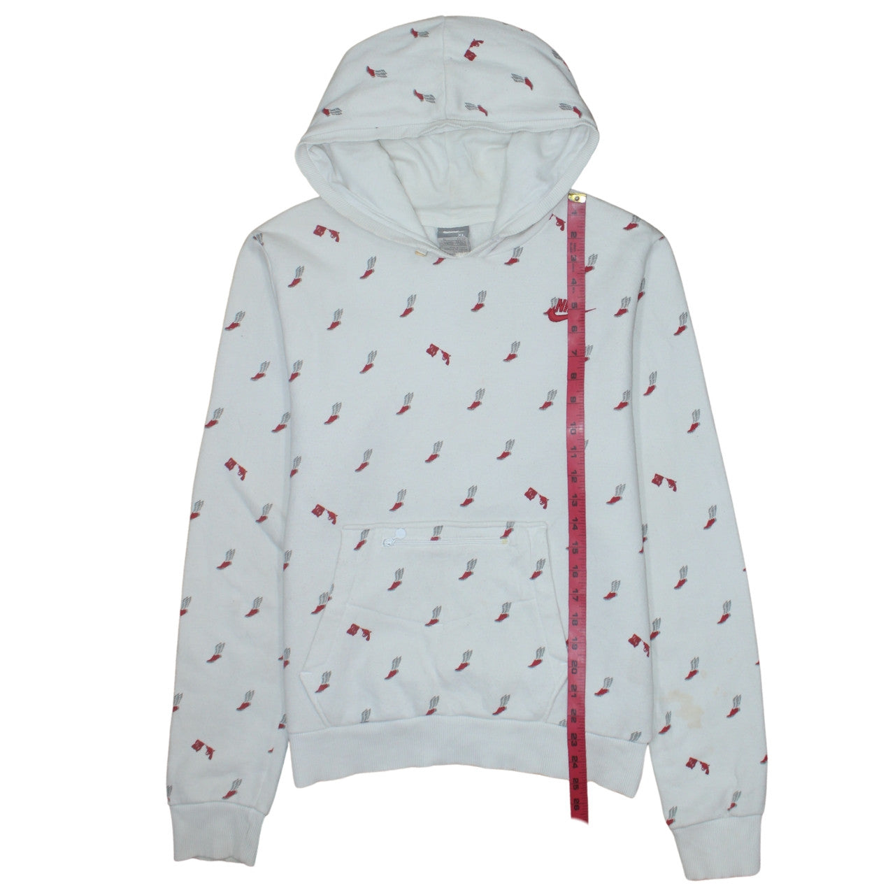 Nike Women's White Graphic Print Pullover Hoodie XL Casual