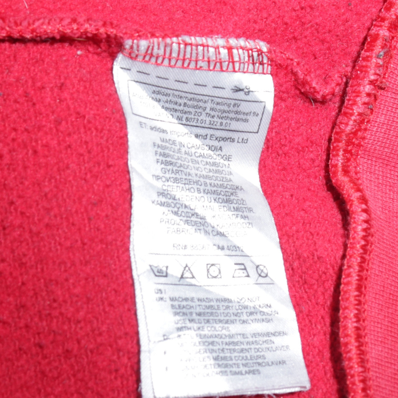 Adidas Men's Red XL Pullover Crew Neck Fleece Sweatshirt