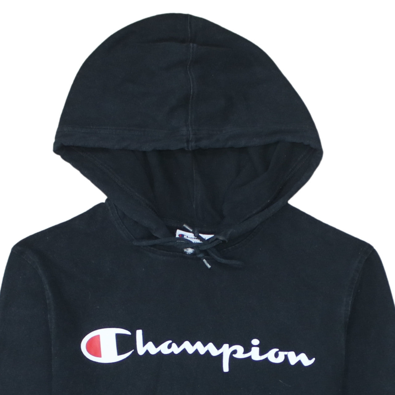 Champion Mens Black Pullover Hoodie Medium Logo Sportswear