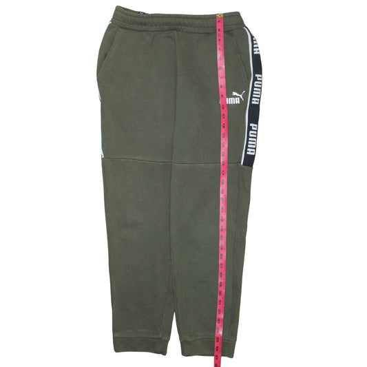 Puma Men’s Green Jogger Sweatpants M Fleece Tapered Fit