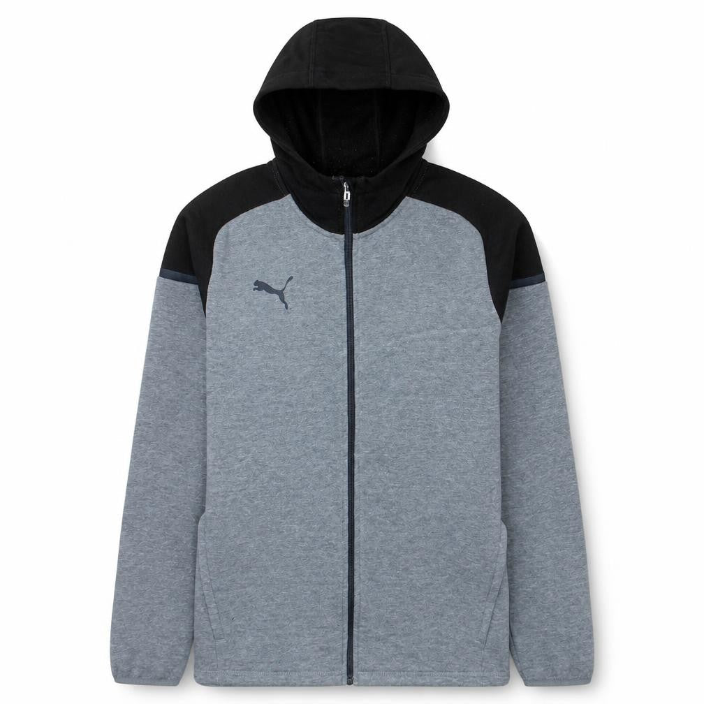 Puma Men’s Grey Full Zip Hoodie Size L Sports Fleece Jacket