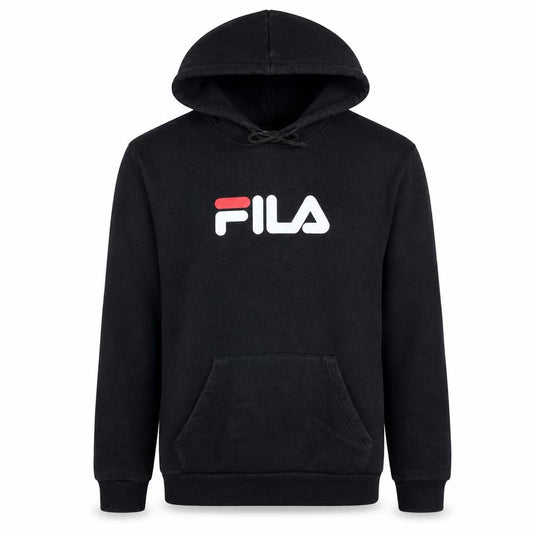 Fila Mens Black Pullover Hoodie Medium Logo Graphic Sweatshirt
