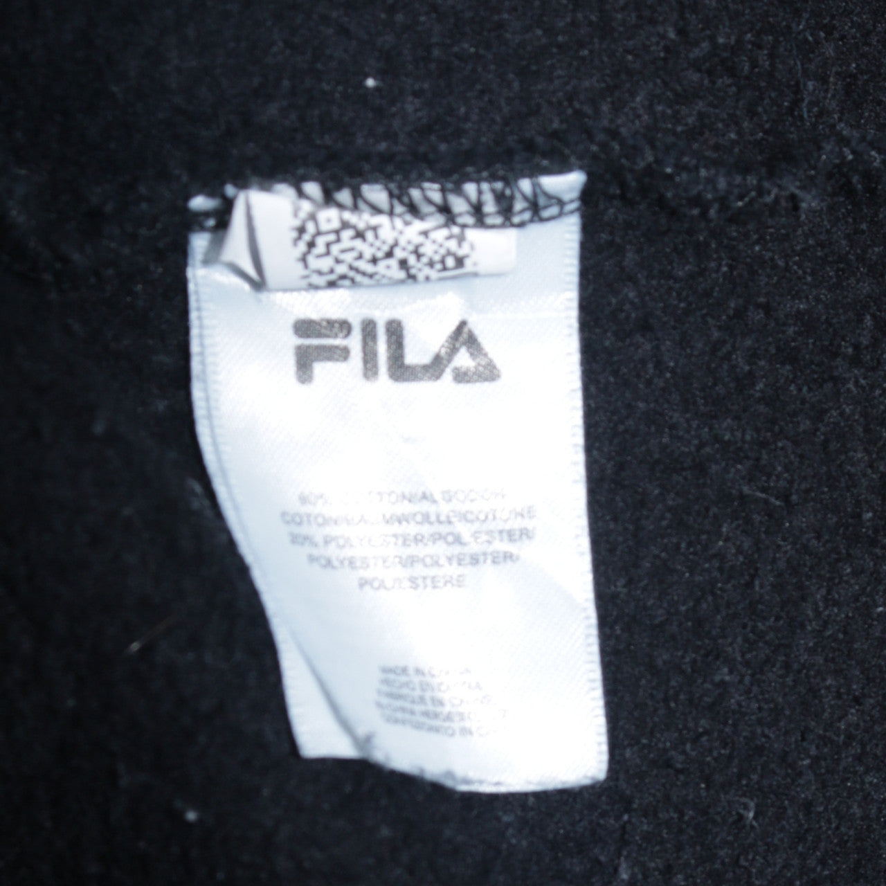 Fila Mens Black Pullover Hoodie Medium Logo Graphic Sweatshirt