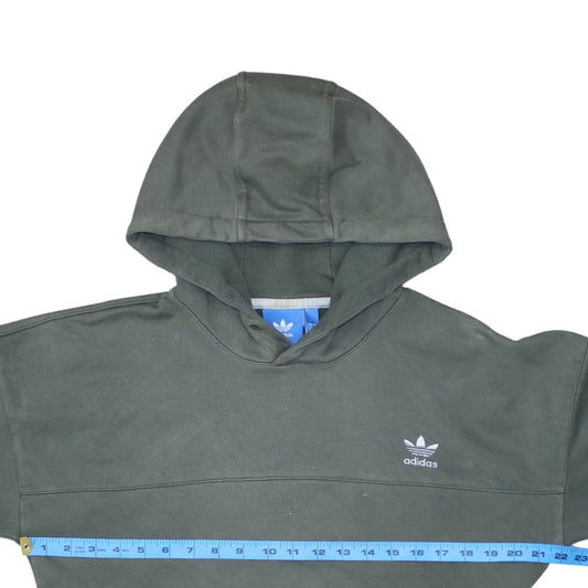 Adidas Men's Green Pullover Hoodie Size S Fleece Logo Sweatshirt