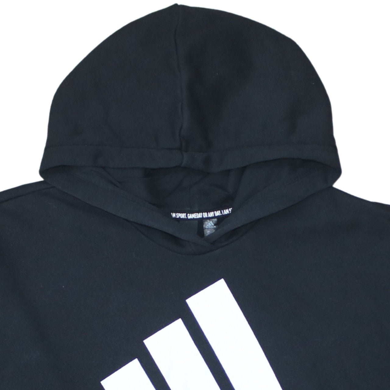 adidas Womens Black XL Pullover Hoodie 100% Cotton Logo Hooded Sweatshirt