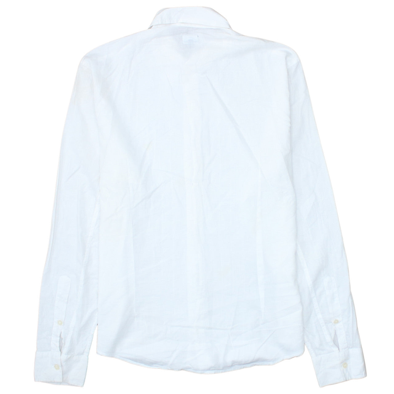 Calvin Klein Jeans Men's White Cotton Long Sleeve Button-Up Shirt L