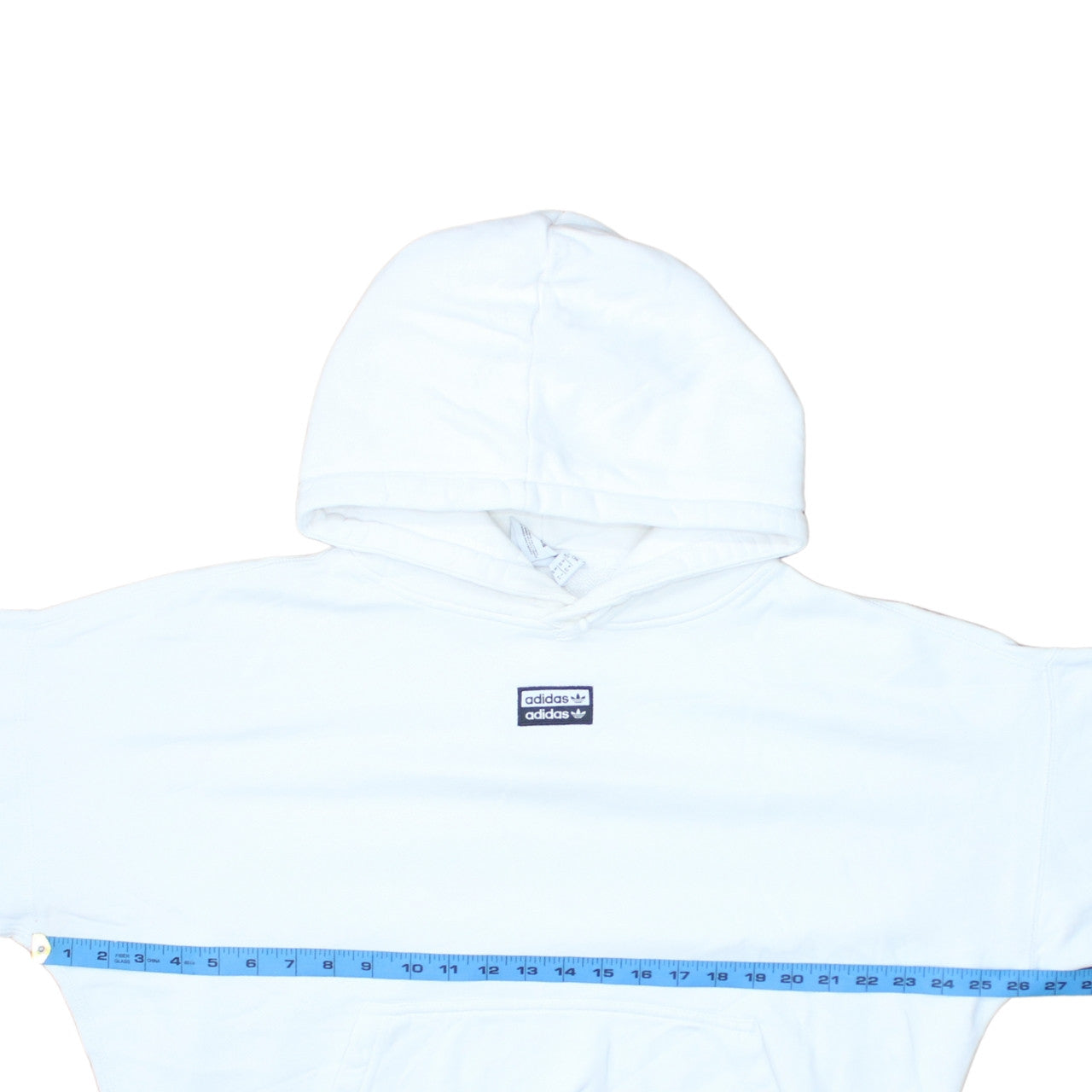 Adidas Womens White Pullover Hoodie Size 12 Relaxed Fit