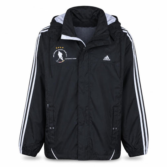 Adidas Men's Black Small Hooded Windbreaker Deutschland Jacket