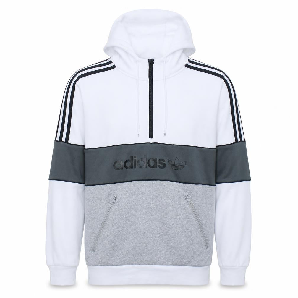 Adidas Men's White 1/2 Zip Hoodie Small Regular Fit Sportswear