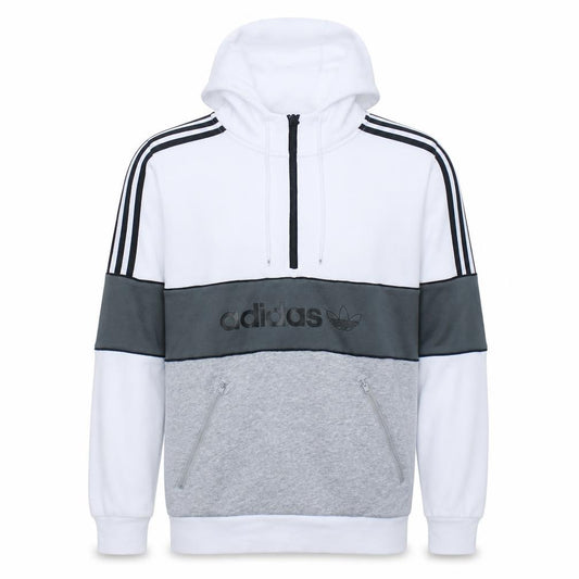 Adidas Men's White 1/2 Zip Hoodie Small Regular Fit Sportswear