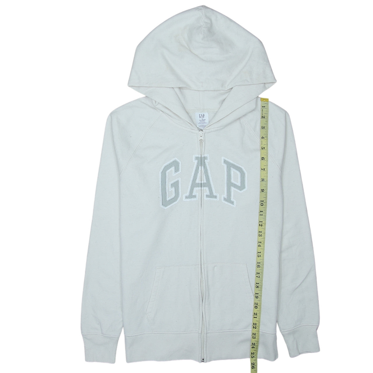GAP Women’s White Full Zip Hoodie Size S Tall Cotton Blend