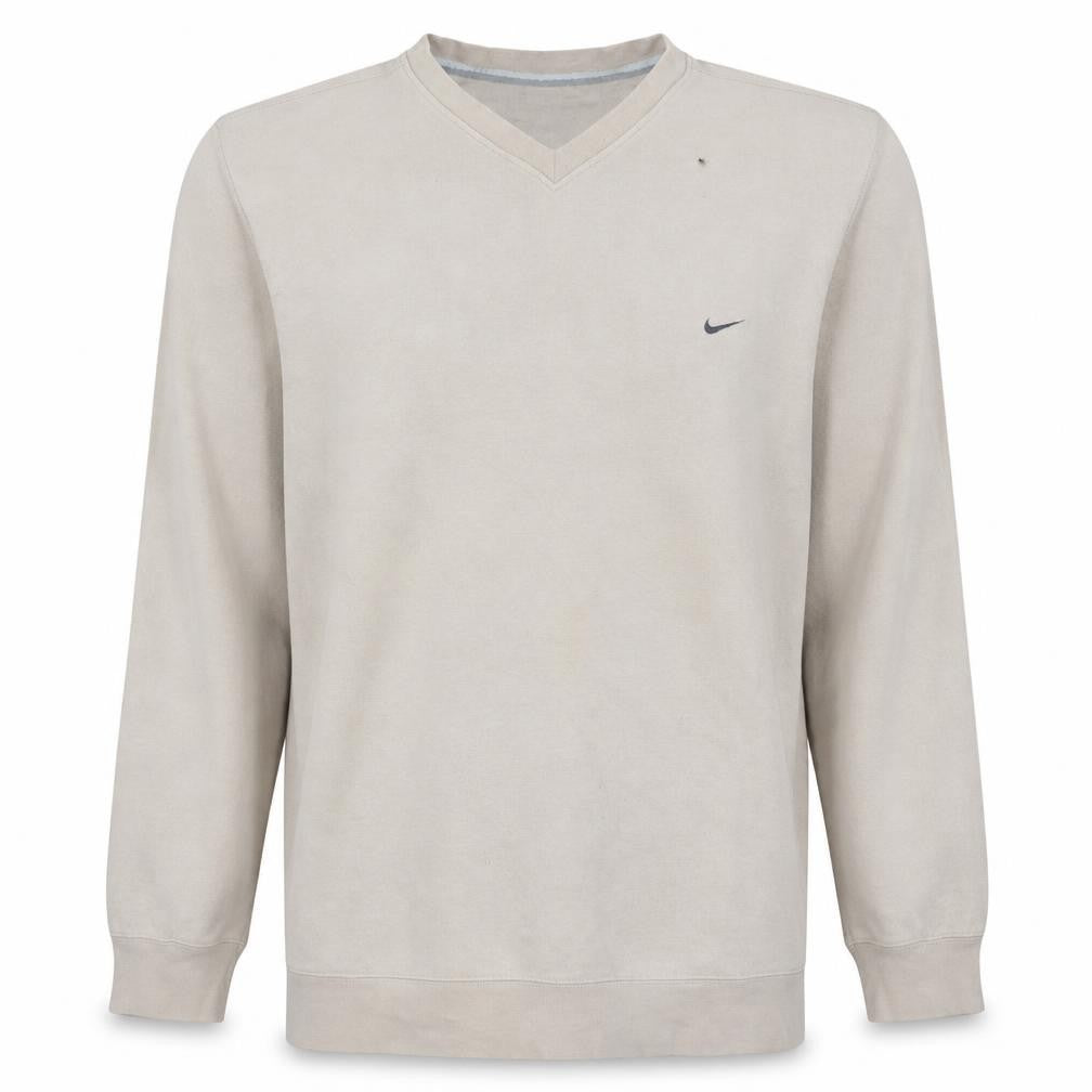 Nike Men's Beige V-Neck Pullover Sweatshirt XL Regular
