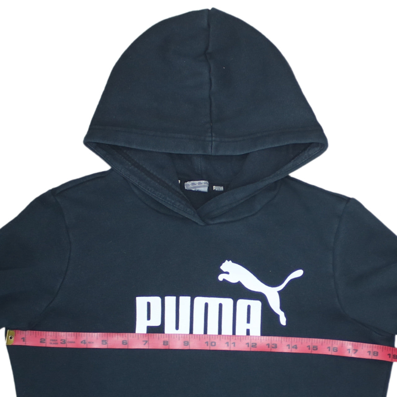 Puma Womens Black Pullover Hoodie Medium Logo Print Casual Sweatshirt