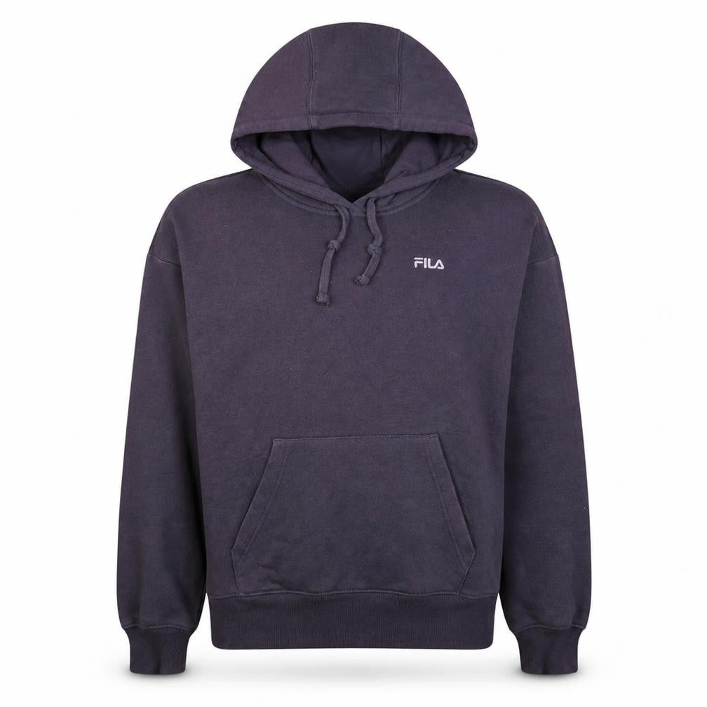 FILA Men's Blue Pullover Hoodie Size S Logo Fleece Sweatshirt