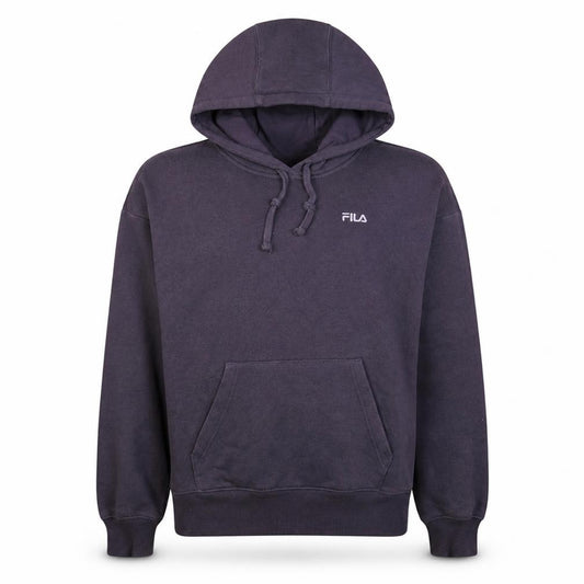 FILA Men's Blue Pullover Hoodie Size S Logo Fleece Sweatshirt