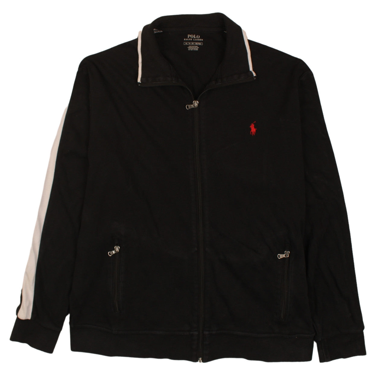 Ralph Lauren Men's Black Full Zip Sweatshirt XL Logo Jacket