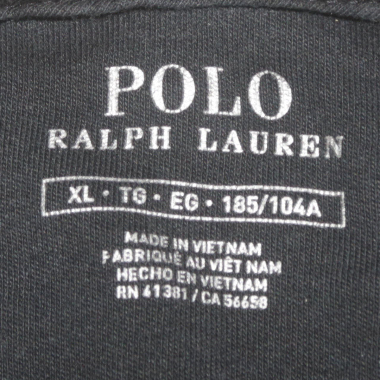 Ralph Lauren Men's Black Full Zip Sweatshirt XL Logo Jacket