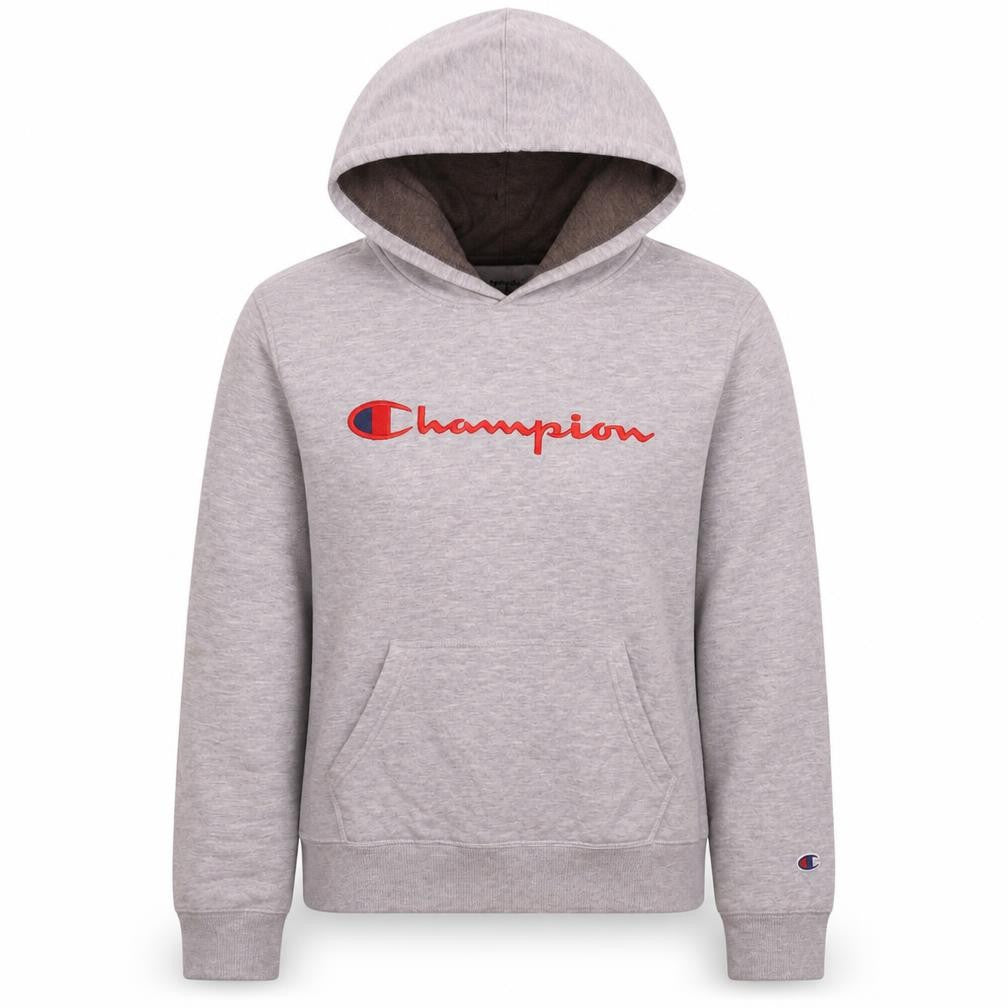 Champion Womens Grey XL Pullover Hoodie with Logo Embroidery