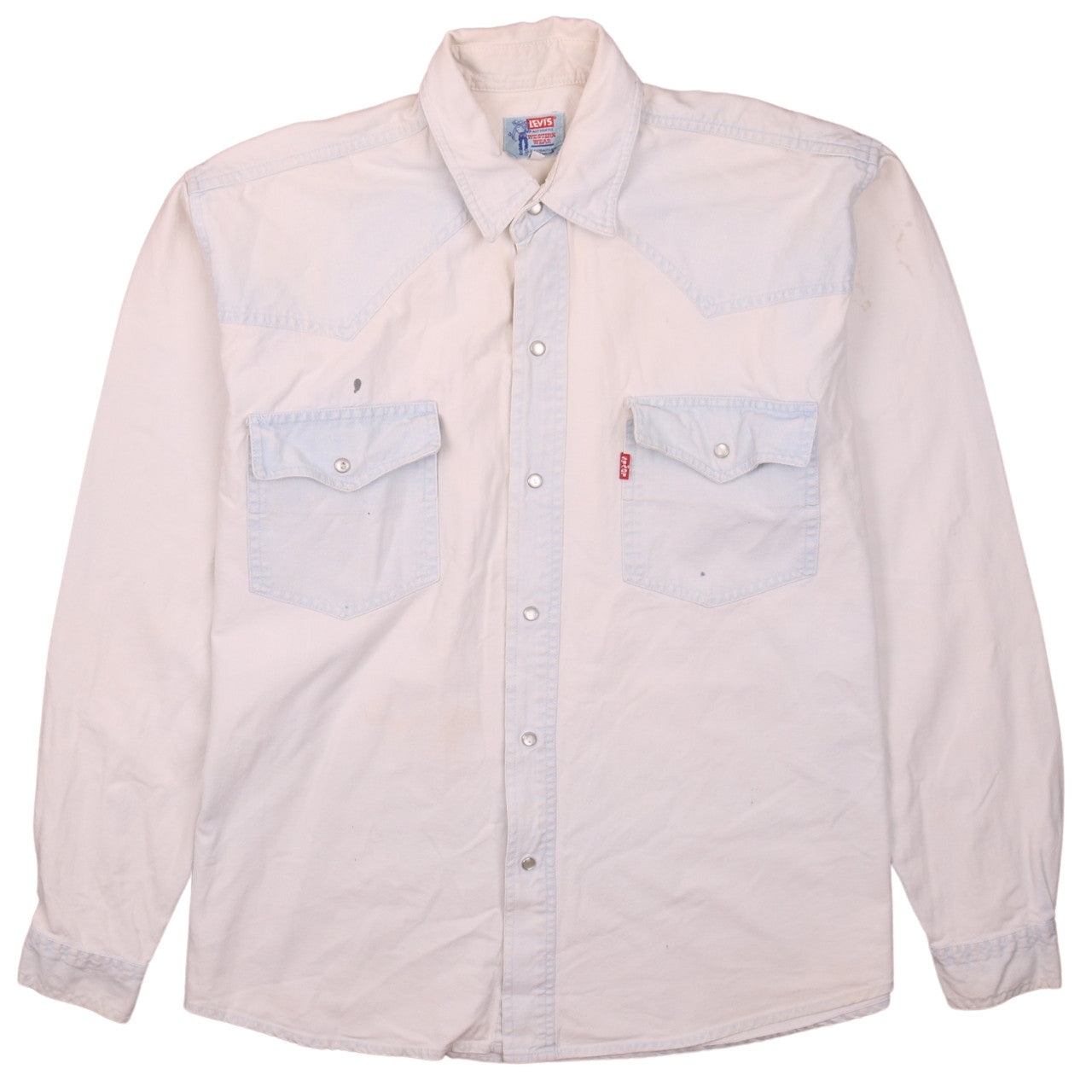 Levi's Men's White Western Denim Button-Up Shirt Size S