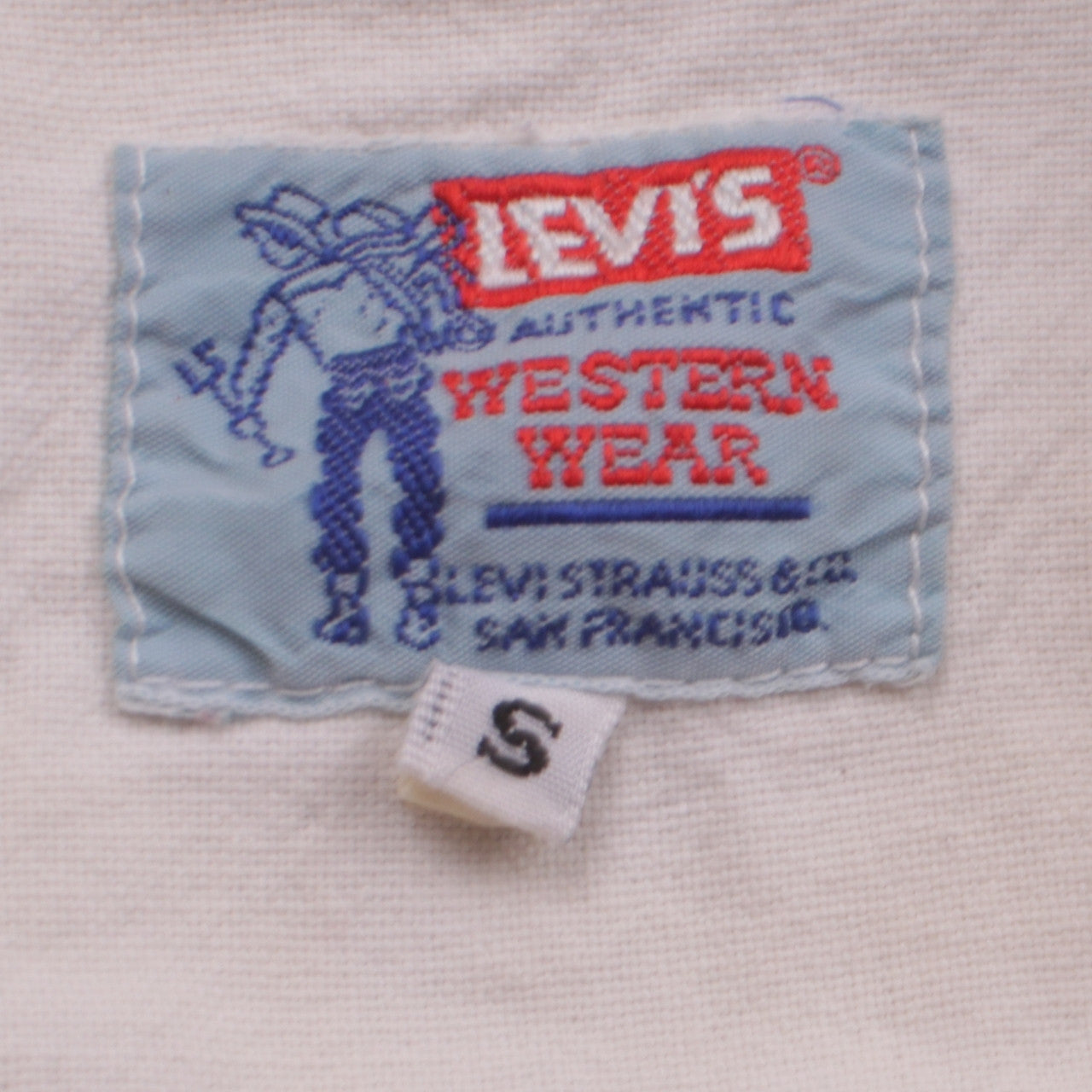 Levi's Men's White Western Denim Button-Up Shirt Size S