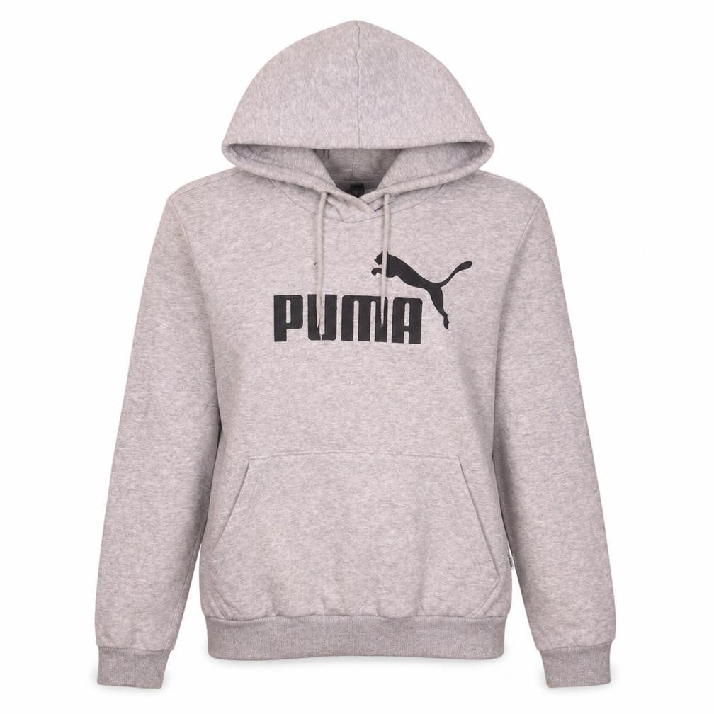 Puma Women’s Grey Hoodie Size 10 Pullover Logo Cotton Blend